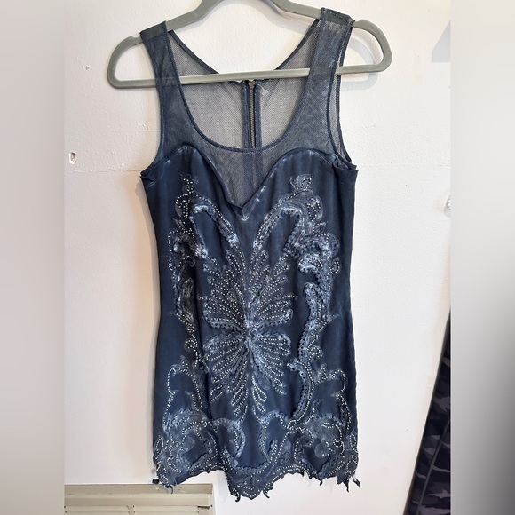 Free People Ice Ice Baby Beaded Dress Size M - Picture 3 of 9